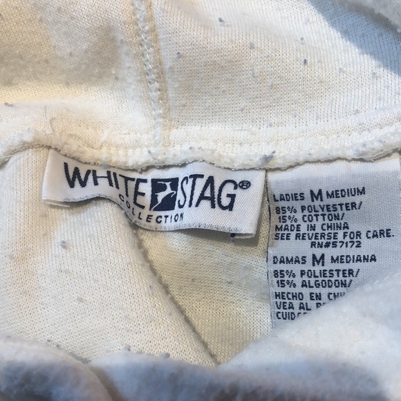 White Stag Collection M Ladies Hooded Sweatshirt With Floral Flower Embroidery - Picture 4 of 4